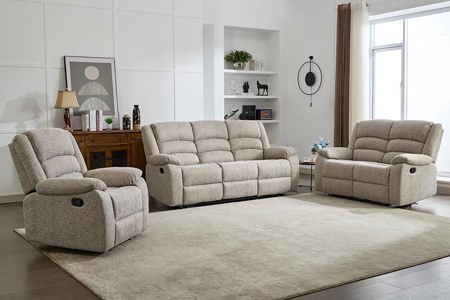 RC-2329 Manu-manong Dual-Sided Reclining Loveseat na may talon pabalik