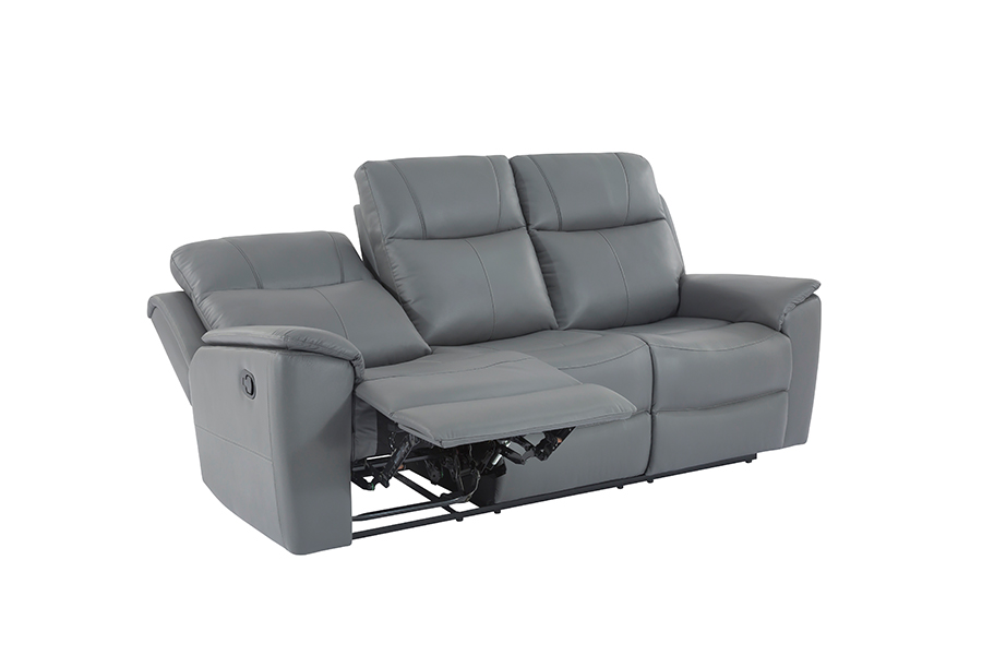 RC-2424 Faux leather manual dual-sided recliner sofa nakalakip na mga unan