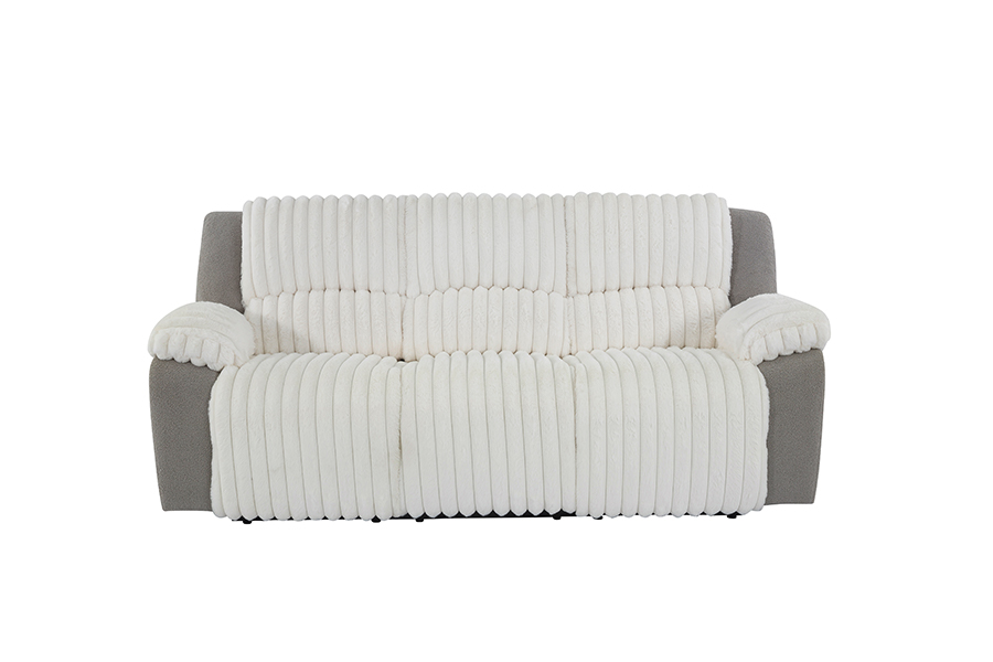 RC-2491 Faux Fur na may Sherpa Manu-manong Dual-Sided Recliner Tatlong Seater Couch