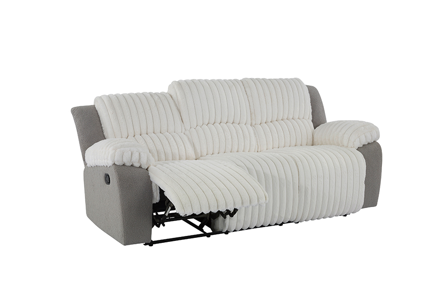 RC-2491 Faux Fur na may Sherpa Manu-manong Dual-Sided Recliner Tatlong Seater Couch
