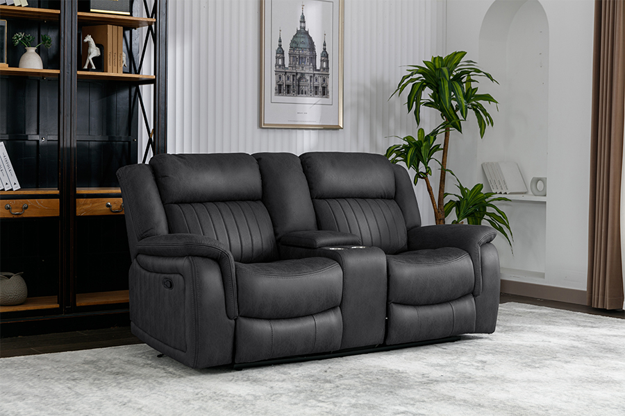 RC-7756 POLYESTER TECH TAFFIC MANUAL RECLINING LOVESEAT SA CONSOLE