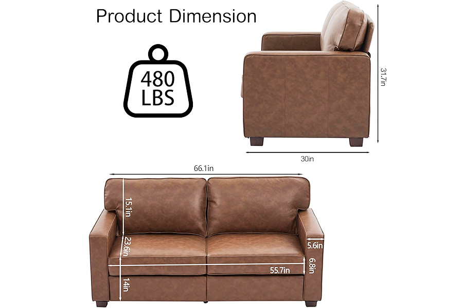 PU Faux leather Couch, Chair (SF021-BR-S)/loveseat (SF021-BR-M)/SOFA (SF021-BR-L)
