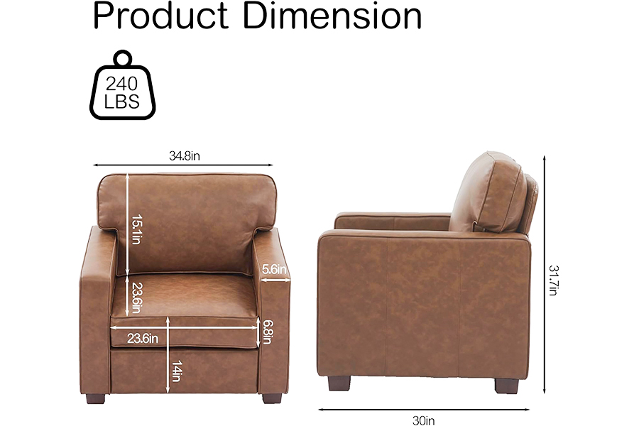 PU Faux leather Couch, Chair (SF021-BR-S)/loveseat (SF021-BR-M)/SOFA (SF021-BR-L)